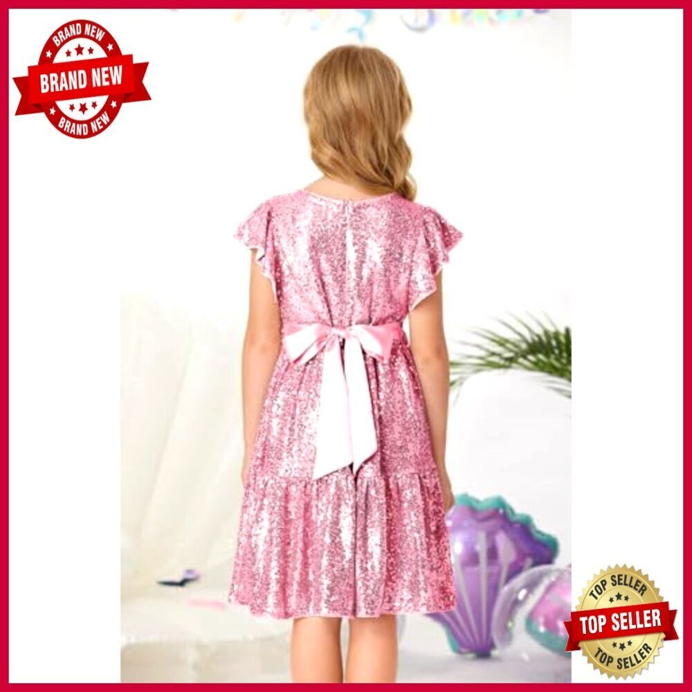 Sequin Ruffle Party Dress Elegant Formal Wedding Guest Dance Bodycon - Picture 4 of 7
